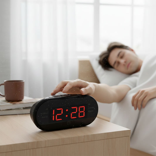 RADIO SVEGLIA DIGITALE DISPLAY LED ROSSO RADIOSVEGLIA OROLOGIO COMODINO FM 06719