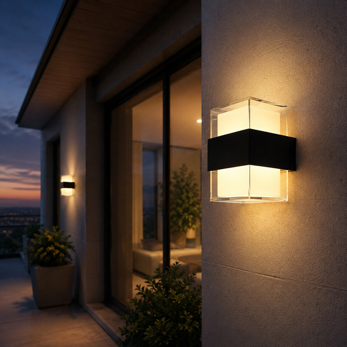 APPLIQUE LED 105W ESTERNO LAMPADA PARETE NERA IP65 3000K 4000K 6000K ET-31700