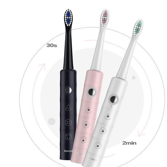 SPAZZOLINO SONICO ELETTRICO USB RICARICABILE PER PULIZIA DENTALE 4 TESTINE E-YS7
