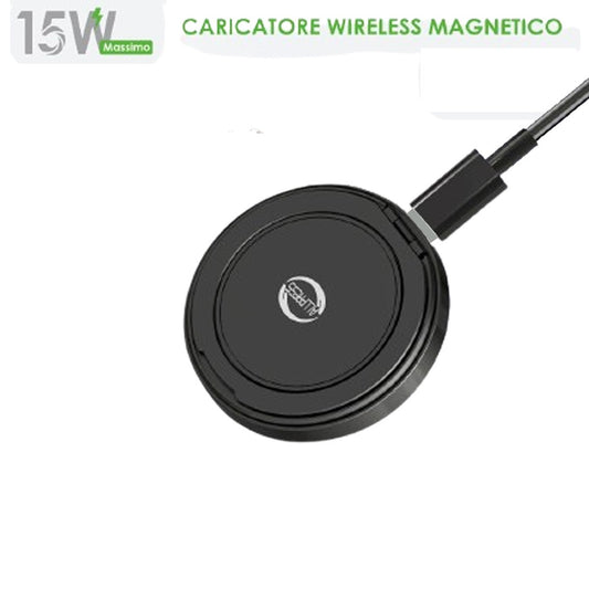 CARICATORE WIRELESS MAGNETICO 15W RICARICA RAPIDA PER SMARTPHONE UNIVERSALE