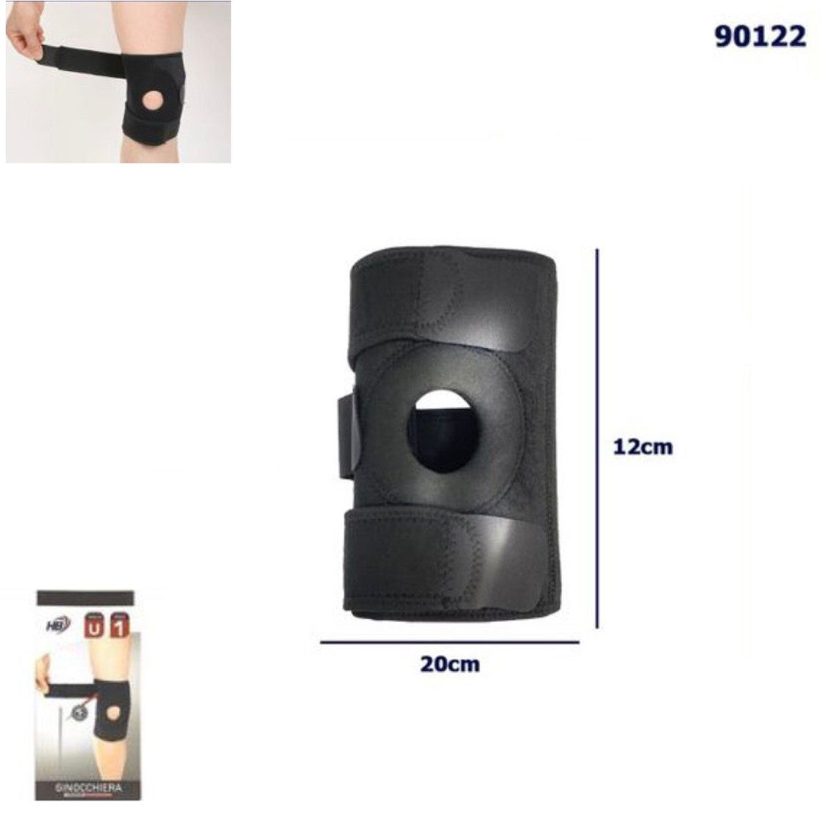 GENOUILLÈRE SPORTIVE ÉLASTIQUE ORTHOPÉDIQUE PROTECTION LIGAMENTS DOULEUR 90122