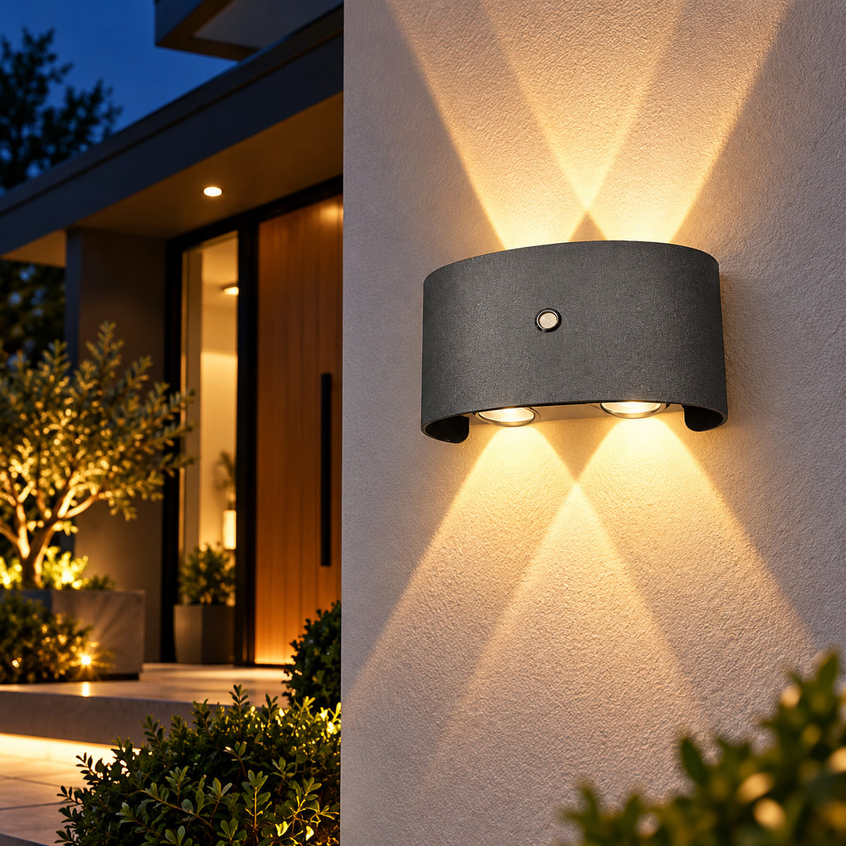 APPLIQUE LED 8W GRIGIA IP65 LAMPADA PARETE ESTERNO 3000K 4000K 6000K ET-31671