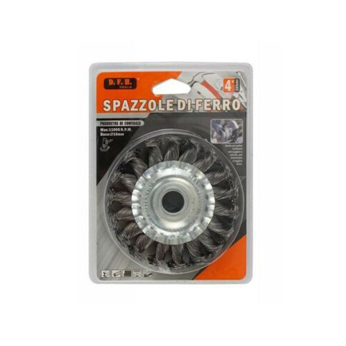 BROSSE MÉTALLIQUE CIRCULAIRE EN FER DISQUE MEULEUSE 100MM 4"