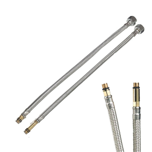PAIRE DE FLEXIBLES 50CM POUR LAVABOS ROBINETS DE DOUCHE 1/2 02080