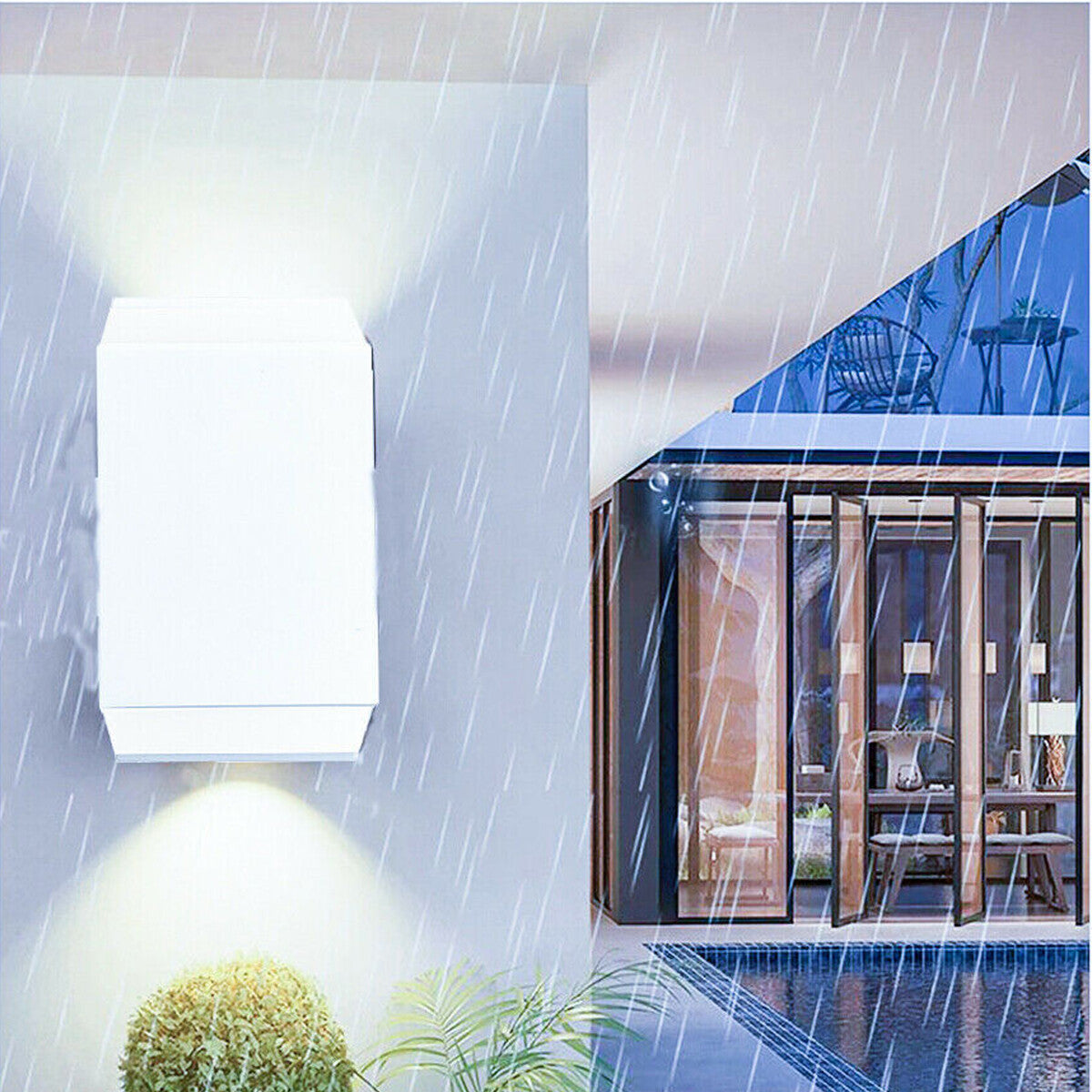 APPLIQUE PARETE LED 6W LAMPADA MURO IP65 MODERNO DOPPIA LUCE FREDDA 6000K