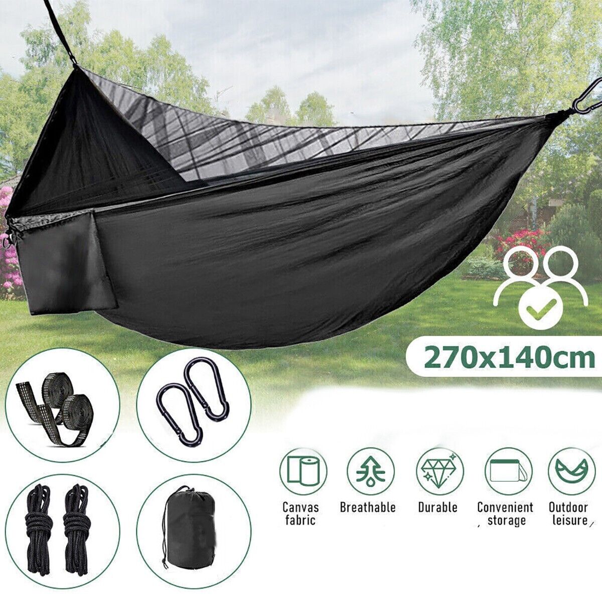 AMACA DA CAMPEGGIO CON ZANZARIERA AMACHE DA TREKKING ALL'APERTO SACCA DA VIAGGIO