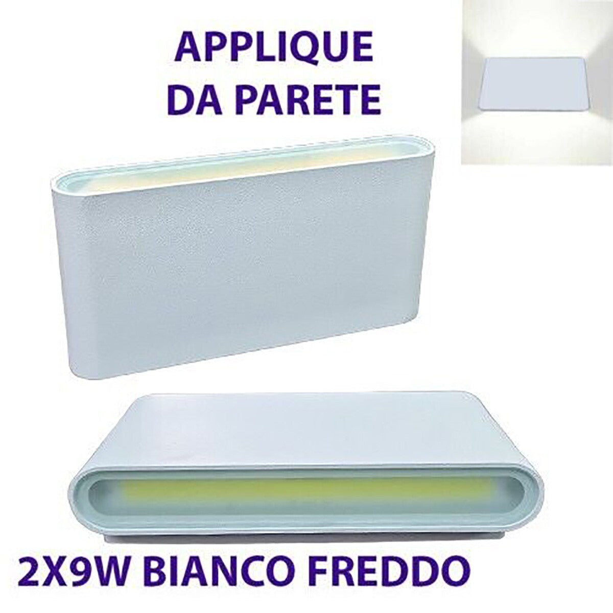 APPLIQUE MURALE DOUBLE FAISCEAU LED COB 9W SPOT EXTÉRIEUR BLANC FROID 6000K