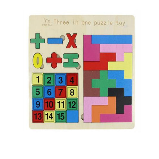PUZZLE EN BOIS ÉDUCATIF MATHÉMATIQUE NOMBRES COLORÉS GÉOMÉTRIQUE MONTESSORI 07285