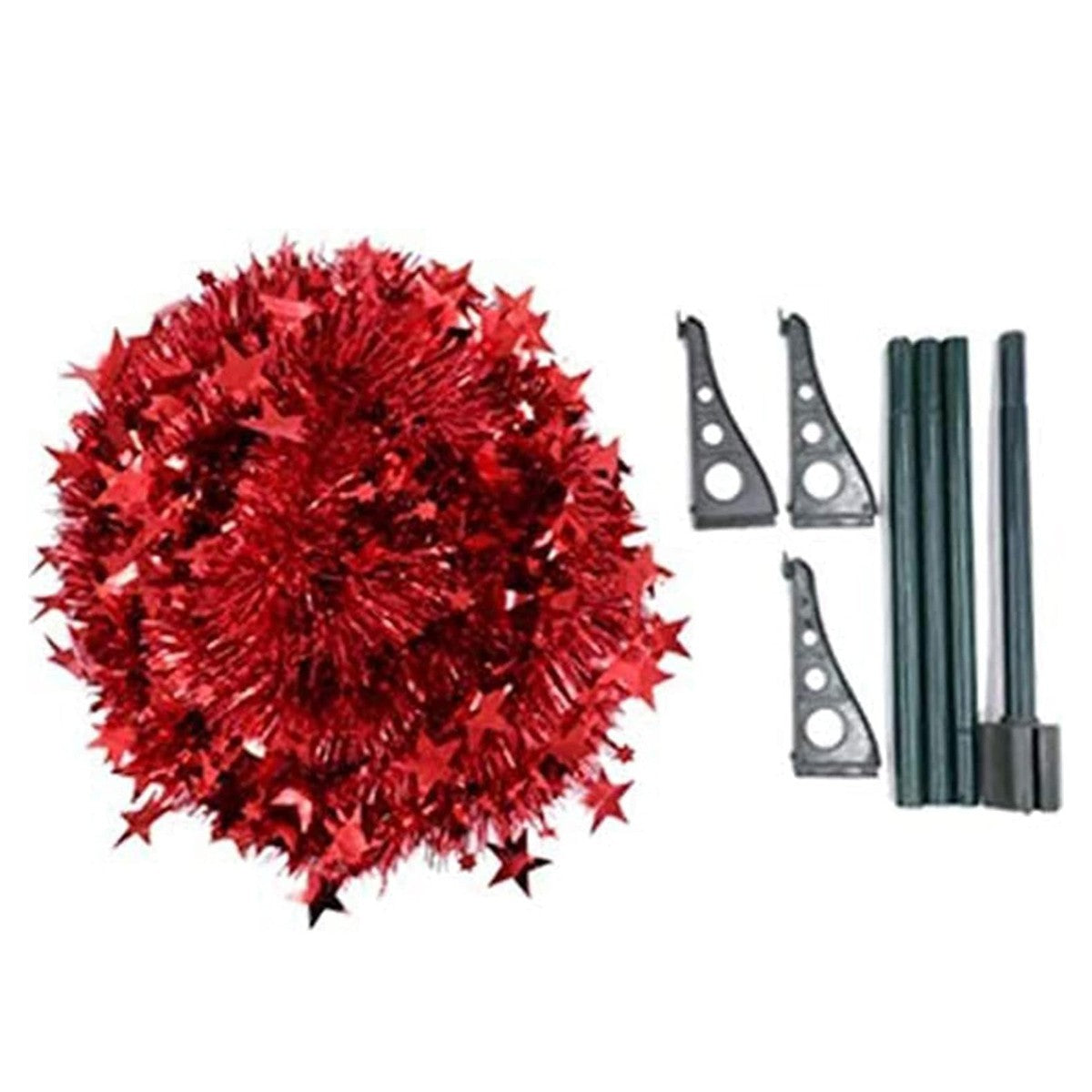 SAPIN DE NOËL ROUGE 1,22M AVEC PAILLETTES PLIABLE FACILE À MONTER