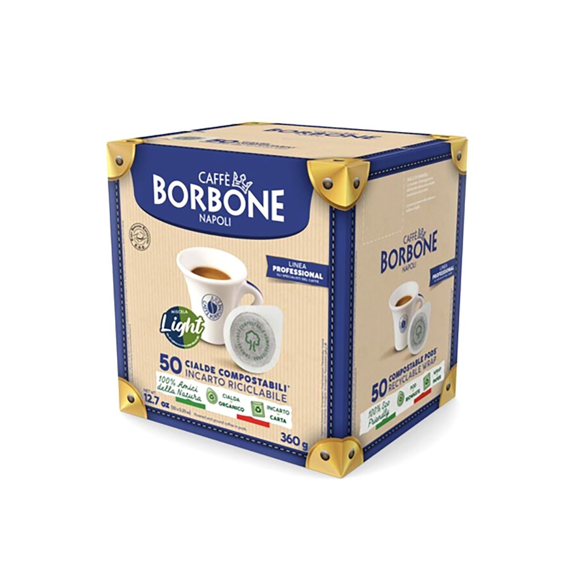 CAFFÈ BORBONE NAPOLI MISCELA LIGHT 50 CIALDE ESE 44MM COMPOSTABILI MONODOSE