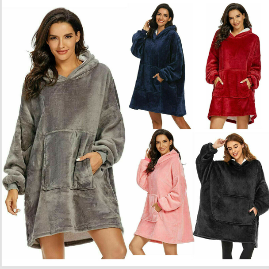 SWEAT À CAPUCHE EN POLAIRE GÉANT CHAUD OVERSIZE PORTABLE