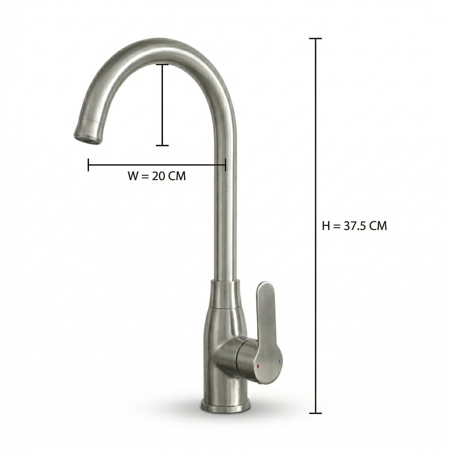 RUBINETTO MISCELATORE CUCINA MONOCOMANDO LAVANDINO CROMATO COLLO ALTO S9002