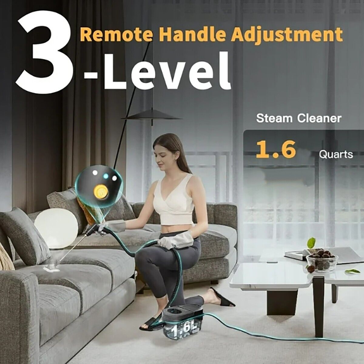 PULITORE A VAPORE PORTATILE 7 ACCESSORI SERBATOIO 1,6L CASA AUTO PAVIMENTI