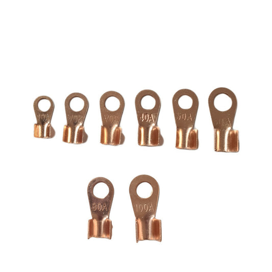 KIT 80 PCS COSSES CONNECTEURS TERMINAUX EN CUIVRE À ANNEAU À SERTIR BOÎTE CA-02950
