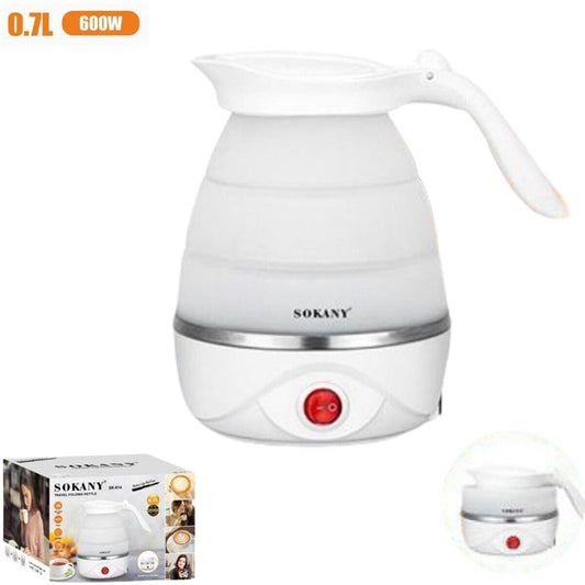 BOLLITORE ELETTRICO PIEGHEVOLE COMPATTO DA VIAGGIO SENZA BPA SILICONE 0,7L 600W