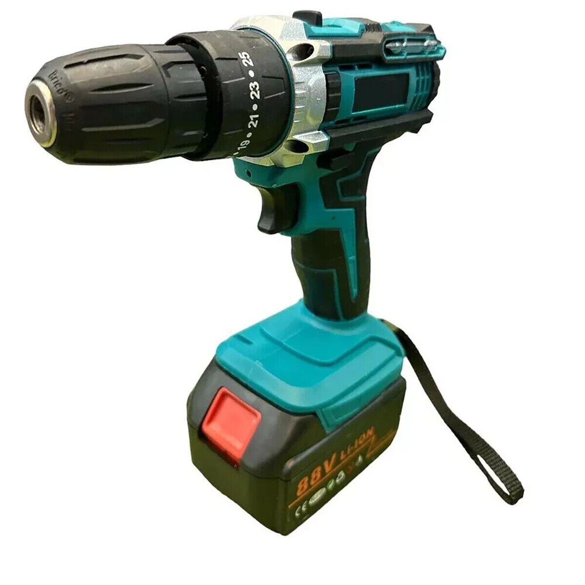 KIT AVVITATORE AD IMPULSI E TRAPANO CON 2 BATTERIE 88V 3200 GIRI ATTREZZI 1280NM