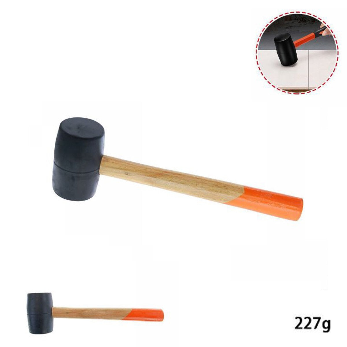 MARTEAU TÊTE EN CAOUTCHOUC MAILLET BRICOLAGE OUTILS MAISON MANCHE BOIS