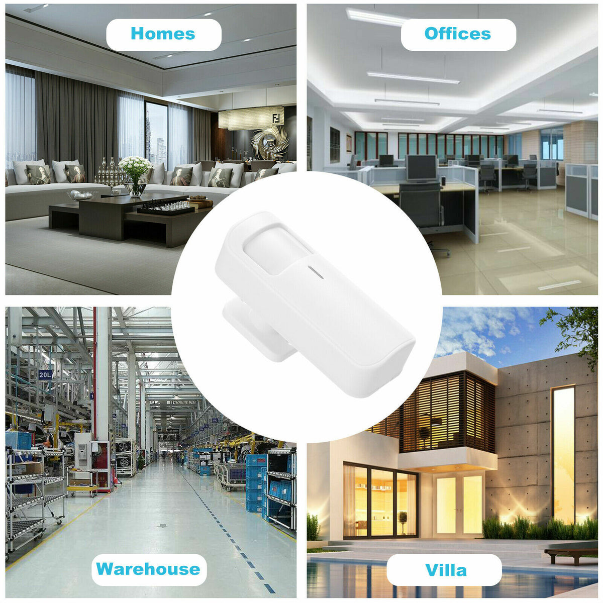 SENSORE DI MOVIMENTO PIR VOLUMETRICO WIRELESS ALLARME ANTIFURTO RF 433 MHZ