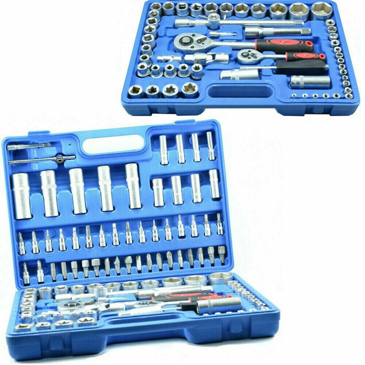 MALLETTE D'OUTILS CLIQUET DOUILLES 108 PIÈCES OUTILS MANUELS TRAVAIL