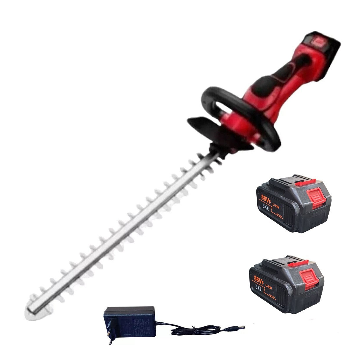 TAILLE-HAIE ÉLECTRIQUE SANS FIL 88V 600W 2 BATTERIES LAME 520MM RAPIDE JARDIN