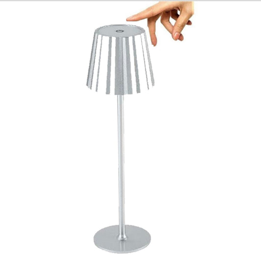 LAMPE DE TABLE TACTILE LED MODERNE RECHARGEABLE BAR HÔTEL RESTAURANT ARGENT TD306