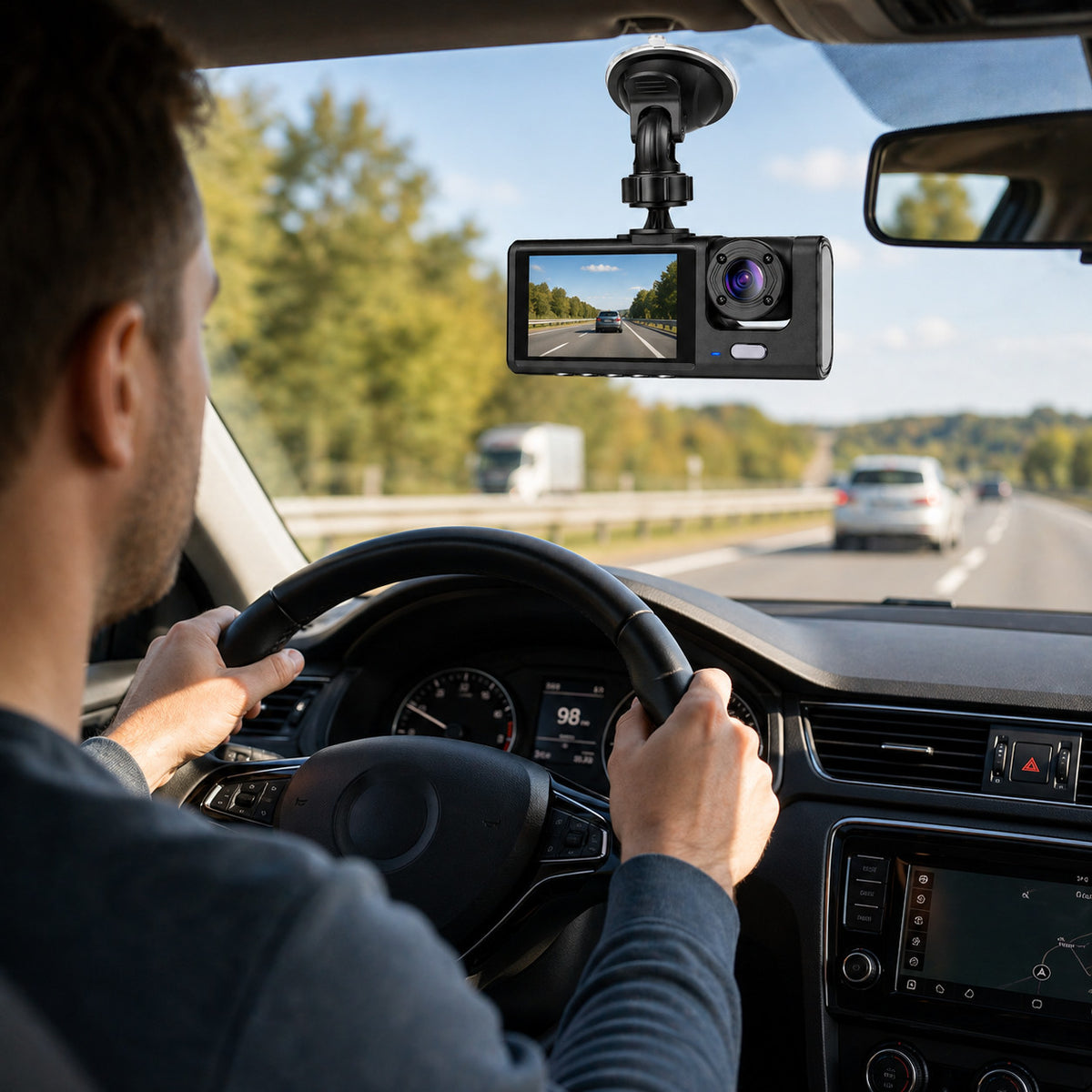 DASH CAM AUTO ANTERIORE 1080P SCHERMO 2" REGISTRATORE GUIDA HD TELECAMERA AUTO