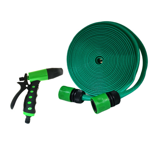 TUYAU D'ARROSAGE POMPE À EAU TERRASSE IRRIGATION JARDIN PISTOLET 30M PLAT