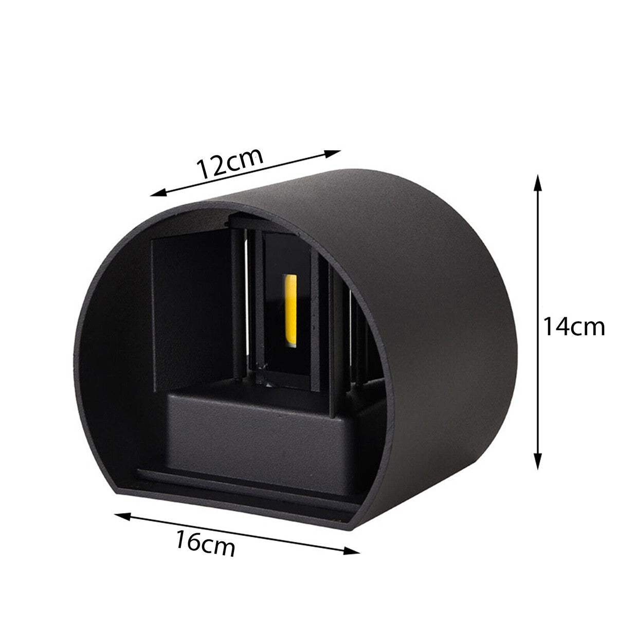APPLIQUE LED COB LAMPE MURALE 20W OVALE NOIR FROID INTÉRIEUR EXTÉRIEUR 19