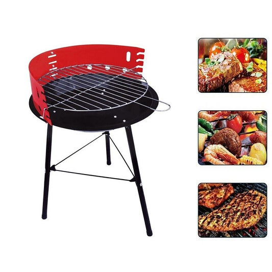 BARBECUE ROND AU CHARBON 33CM AVEC GRILLE RÉGLABLE TROIS POSITIONS BBQ