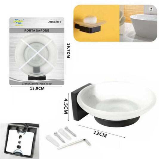PORTE SAVON SUPPORT SAVONNETTE SAVON SUPPORT MEUBLE SALLE DE BAIN MAISON NOIR CUISINE 02102