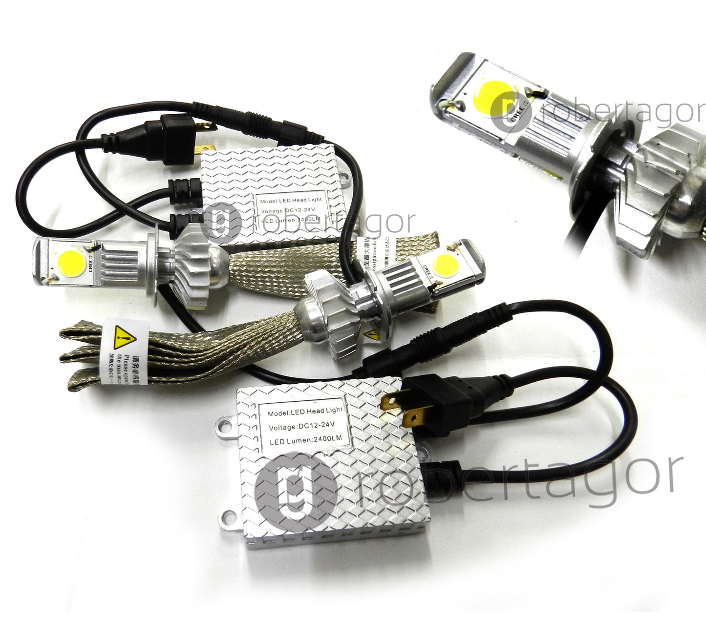 COPPIA LAMPADE FARI RICAMBIO AUTO 2 LED 2HL H7 W ALTA LUMINOSITA' BIANCO FREDDO