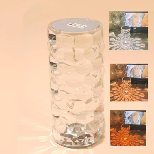 MINI LAMPE DE TABLE LED RECHARGEABLE TYPE CRISTAL DIAMANT TACTILE