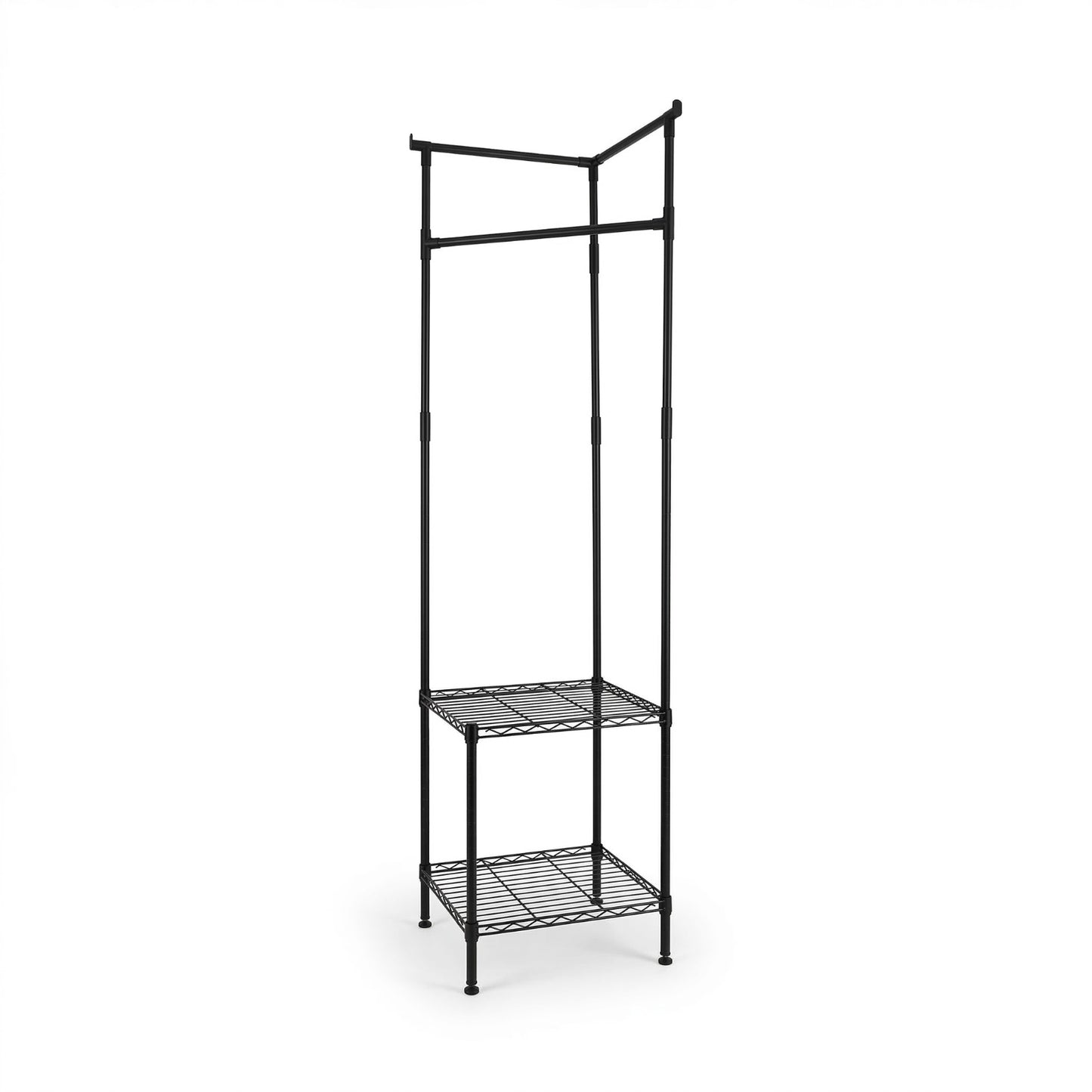 PORTE-MANTEAU AVEC 2 ÉTAGÈRES VERTICALES SALVASPAZIO EN MÉTAL MAISON VÊTEMENTS 72266
