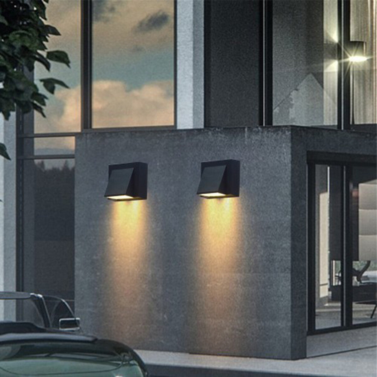 APPLIQUE LED COB IP65 SPOT 5W LAMPE MURALE NOIRE LUMIÈRE CHAUDE 3000K
