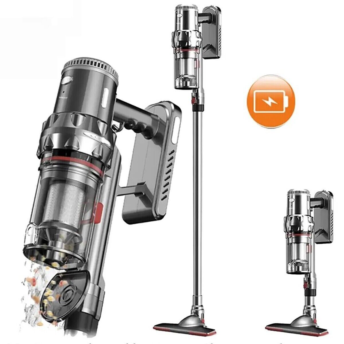 ASPIRAPOLVERE SCOPA RICARICABILE SENZA FILO E SACCO VERTICALE 600W PAVIMENTI V12