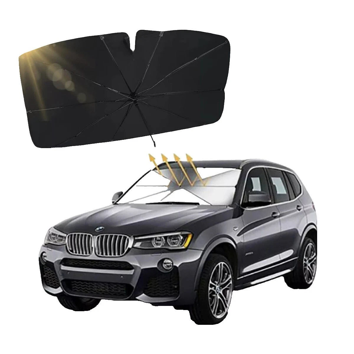 OMBRELLO PARASOLE AUTO PIEGHEVOLE 140CM PROTEZIONE UV VETRO ANTERIORE AS-06633