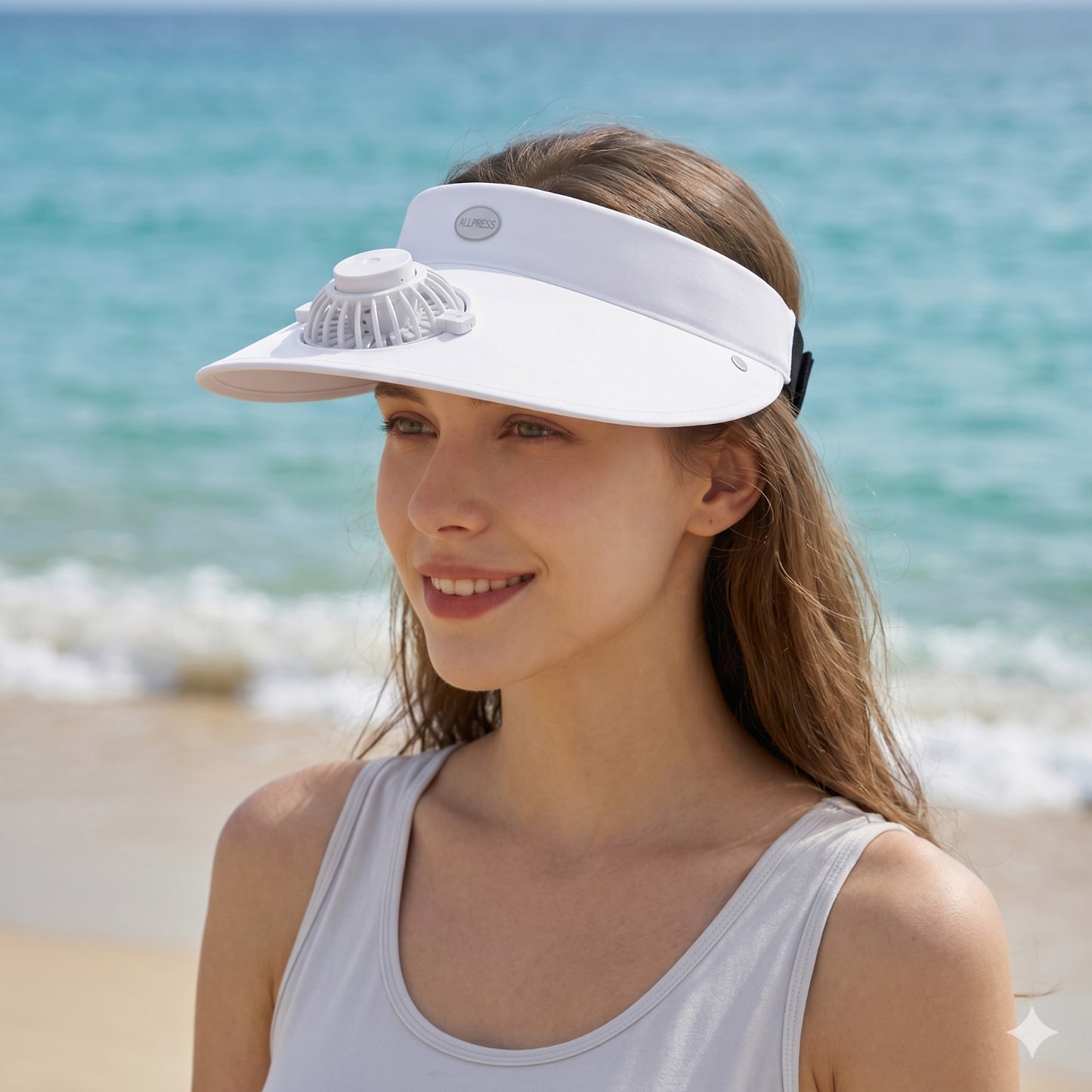 CAPPELLO CON VISIERA E VENTILATORE RICARICABILE 3 VELOCITÀ USB-C 400mAh ESTATE