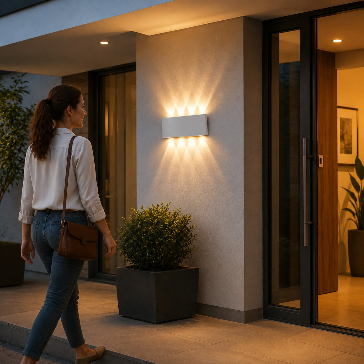 APPLIQUE LED 20W ESTERNO LAMPADA PARETE BIANCA IP65 3000K 4000K 6000K ET-31679