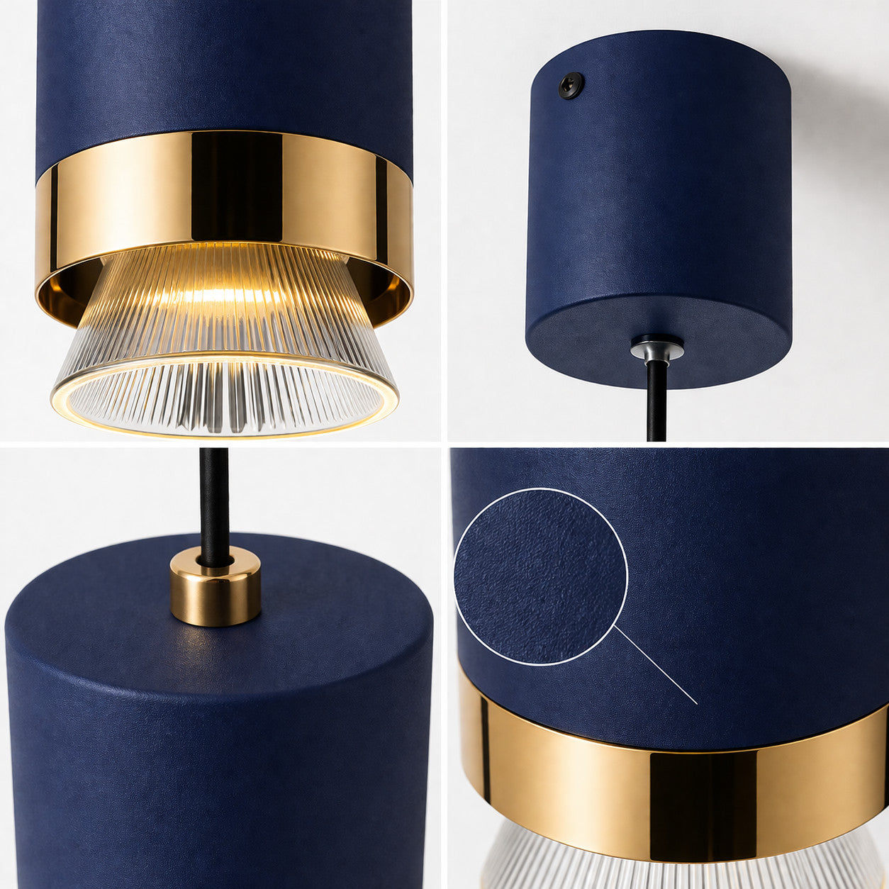 LUSTRE SUSPENSION LED MODERNE BLEU OR 6W CCT RÉGLABLE 3000K-6000K LP034