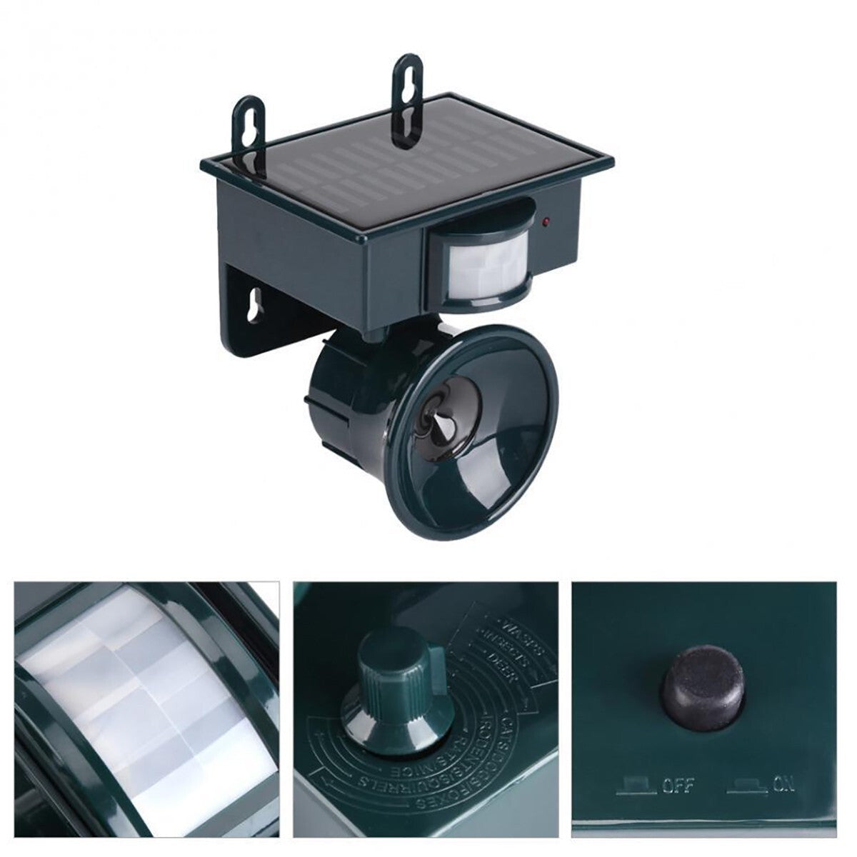 REPELLENTE AD ULTRASUONI SOLARE SCACCIA RATTI TOPI UCCELLI PICCIONI CANI GATTI