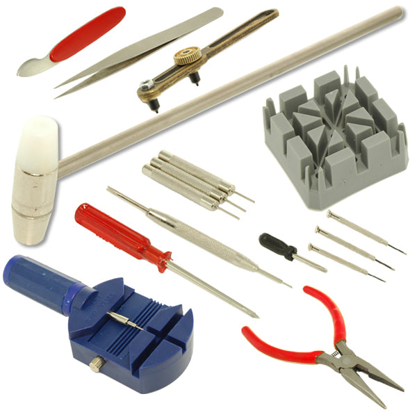 KIT RÉPARATION MONTRES OUVRE-BOÎTIER DÉMONTE-MAILLONS ENSEMBLE TOURNEVIS RÉPARATIONS BRACELETS