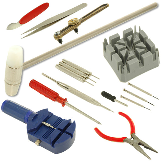 KIT RÉPARATION MONTRES OUVRE-BOÎTIER DÉMONTE-MAILLONS ENSEMBLE TOURNEVIS RÉPARATIONS BRACELETS