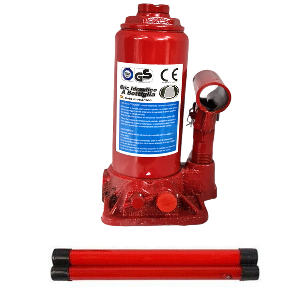 CRIC IDRAULICO A BOTTIGLIA 6 T AUTO ASTA CRICK MARTINETTO MANUALE SOLLEVATORE