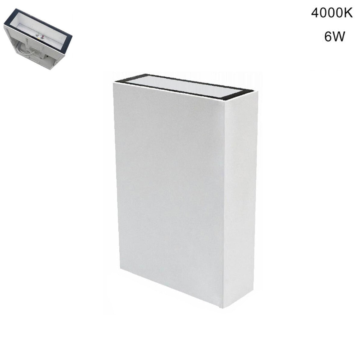 APPLIQUE PARETE LED 6W LAMPADA MURO MODERNO DOPPIA LUCE NATURALE 4000K 21344