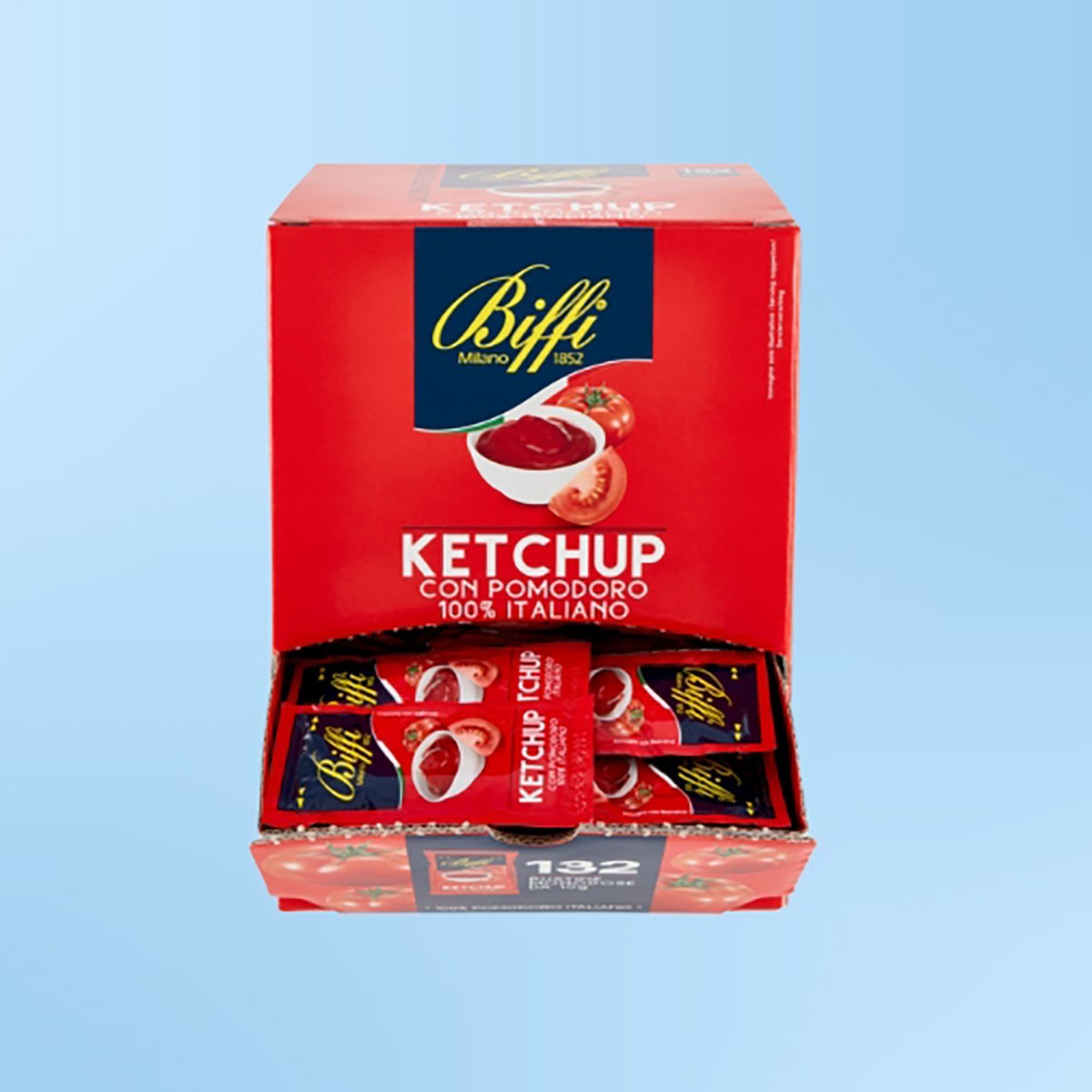 KETCHUP BIFFI 132 BUSTINE MONODOSE CON POMODORO 100% ITALIANO MONOPORZIONE 10GR