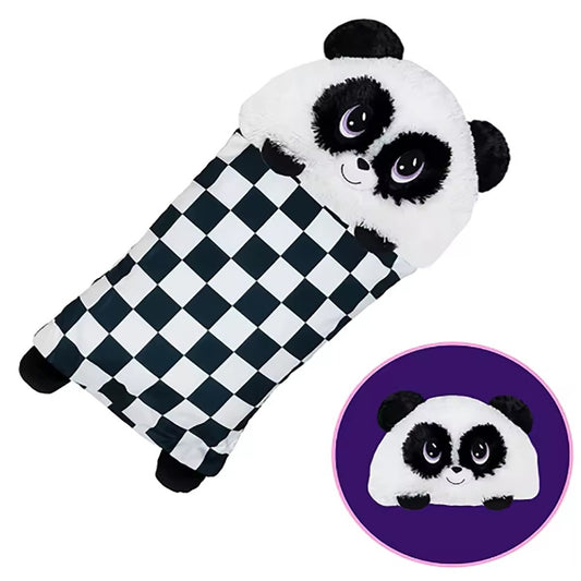 HOUSSE DE COUSSIN AVEC PELUCHE AMOVIBLE IDÉE CADEAU ENFANTS PANDA