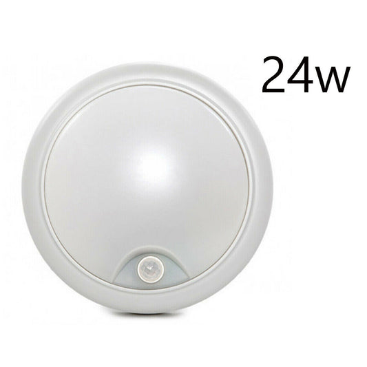 PLAFONIERA LED SOFFITTO ROTONDA 24W LUCE FREDDA SENSORE MOVIMENTO INFRAROSSI 175