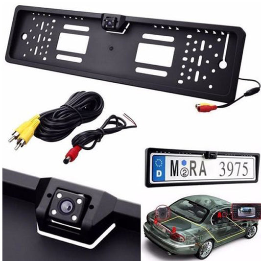 SUPPORT DE PLAQUE D'IMMATRICULATION AVEC CAMÉRA DE RECUL CAMÉRA DE RECUL 4 LED VISION NOCTURNE POUR VOITURE