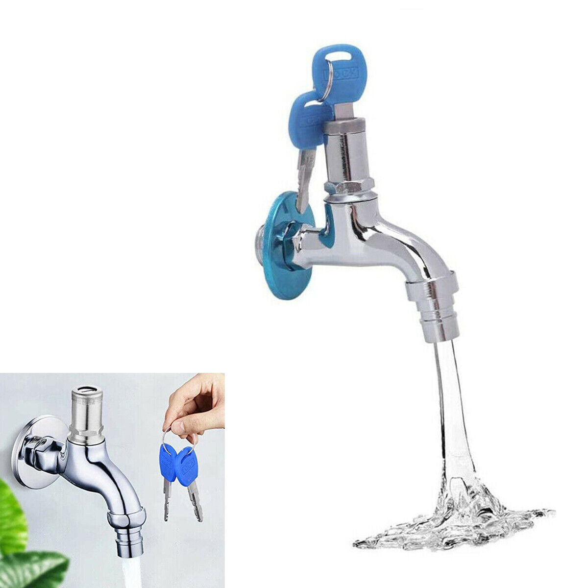 RUBINETTO ANTIFURTO ACQUA CON SERRATURA ATTACCO 1/2" CHIAVE DI BLOCCO DGO-155