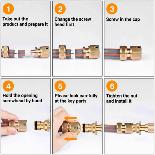 UGELLO OTTONE PISTOLA SPRUZZO UGELLI TUBO FLESSIBILE DA 1/2 PER GIARDINO AUTO